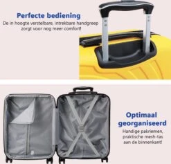 CabinMax Velocity Handbagage Koffer - Uitbreidbaar Trolley 44L - Harde Reiskoffer - 55x40x20/25 Cm - Lichtgewicht - Groot Capaciteit - Geel -Bagageopslag 1200x1153 2
