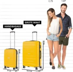 TravelZ Big Bars Kofferset - Trolleyset TSA 2-delig - Handbagage En Groot - Geel -Bagageopslag 1200x1169 24