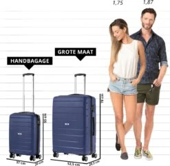 TravelZ Big Bars Kofferset - Trolleyset TSA 2-delig - Handbagage En Groot - Blauw -Bagageopslag 1200x1169 28
