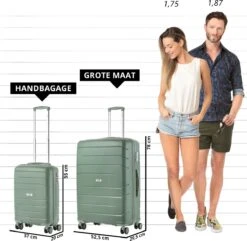TravelZ Big Bars Kofferset - Trolleyset TSA 2-delig - Handbagage En Groot - Olijf -Bagageopslag 1200x1169 29