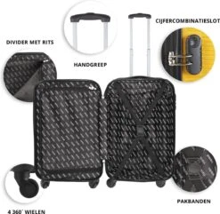 TravelZ Horizon Handbagagekoffer - 54cm Handbagage Trolley Met Gevoerde Binnenkant - Geel -Bagageopslag 1200x1169 3