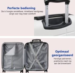 CabinMax Velocity Handbagage Koffer - Uitbreidbaar Trolley 44L - Harde Reiskoffer - 55x40x20/25 Cm - Lichtgewicht - Groot Capaciteit - Wit -Bagageopslag 1200x1175 13