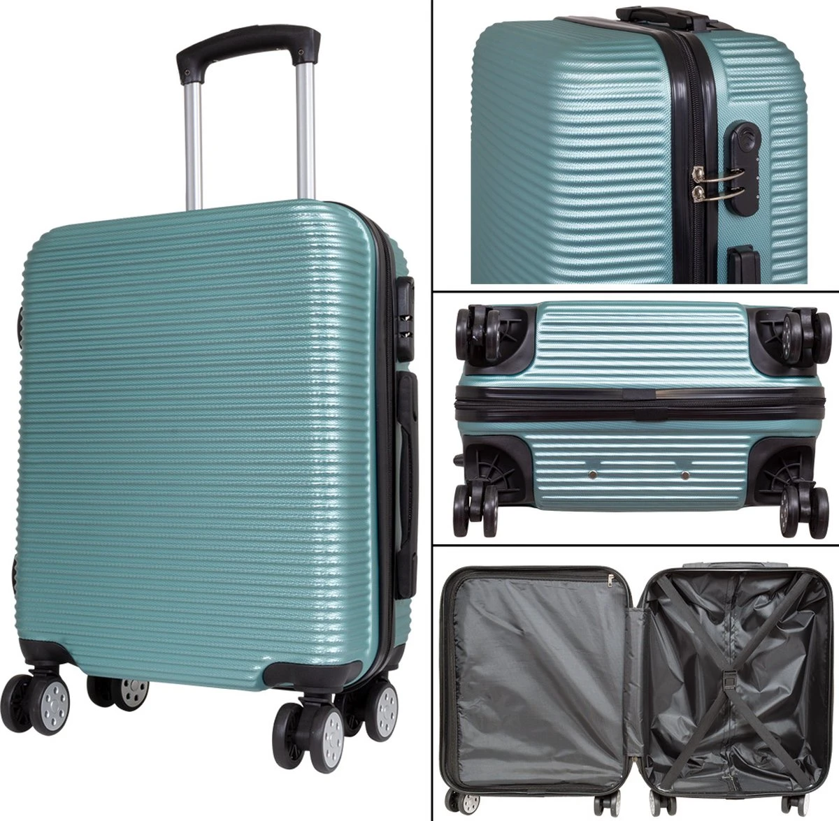 Monopol - Malaga - Reiskoffer Ruimbagage Groot - ABS - Turqoisegroen - Maat L / 99 Liter 3 Monopol - Malaga - Reiskoffer Ruimbagage Groot - ABS - Turqoisegroen - Maat L / 99 Liter