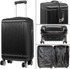 Travelsuitcase - Parma- Ruimbagage Reiskoffer - Polycarbonaat- Zwart - Hoogglans - Maat L / 93 Liter -Bagageopslag 1200x1178 7