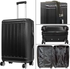 Travelsuitcase - Parma- Losse Reiskoffer - Polycarbonaat- Zwart - Hoogglans - Maat S / 42 Liter -Bagageopslag 1200x1184 3
