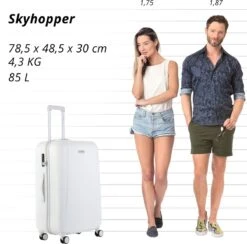 CarryOn Skyhopper Reiskoffer - 78cm TSA Trolley Met OKOBAN - Dubbele Wielen - Wit -Bagageopslag 1200x1185 5