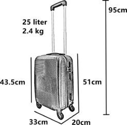 Handbagage Koffer 51cm 4 Wielen Trolley - Zilver 19 Handbagage Koffer 51cm 4 Wielen Trolley - Zilver -Bagageopslag 1200x1186