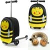 Rolkoffer Trolley Voor Kinderen | Geel | Trolley | Tas Kind | Bagagekoffer | Step Jongen | Vliegtuig Nekkussen | Step Met 3 Wielen | FDBW | Koffer Handbagage - 50 Kilo - Bouncy Box 40x20x25 Cm + Nekkussen Vliegtuig -Bagageopslag 1200x1188 1