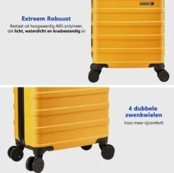 CabinMax Handbagage Koffer - Trolley 30L - Harde Reiskoffer - 45x36x20cm - Lichtgewicht - Groot Capaciteit - Geel -Bagageopslag 1200x1189 1