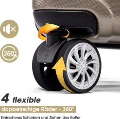 Merax 3-delig Kofferset Met TSA Slot - Trolleyset ABS 40L, 70L & 110 Liter - Goud -Bagageopslag 1200x1189 10