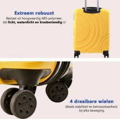 CabinMax Velocity Handbagage Koffer - Uitbreidbaar Trolley 44L - Harde Reiskoffer - 55x40x20/25 Cm - Lichtgewicht - Groot Capaciteit - Geel -Bagageopslag 1200x1190 3