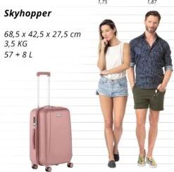 CarryOn Skyhopper Reiskoffer - 68.5cm TSA Trolley Met Expander En OKOBAN - Roze -Bagageopslag 1200x1192 2