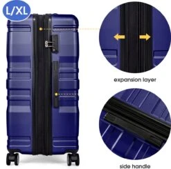 Merax 3-delig Kofferset Met TSA Slot - Trolleyset ABS 40L, 70L & 110 Liter - Blauw 15 Merax 3-delig Kofferset Met TSA Slot - Trolleyset ABS 40L, 70L & 110 Liter - Blauw -Bagageopslag 1200x1192 4