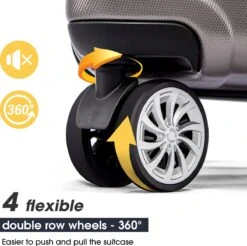 Merax 3-delig Kofferset Met TSA Slot - Trolleyset ABS 40L, 70L & 110 Liter - Grijs -Bagageopslag 1200x1195 8