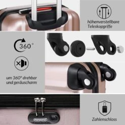 Monzana Hardcase Kofferset 4 Delig - Baseline Beautycase/M/L/XL - Rosé 27 Monzana Hardcase Kofferset 4 Delig - Baseline Beautycase/M/L/XL - Rosé -Bagageopslag 1200x1198 11