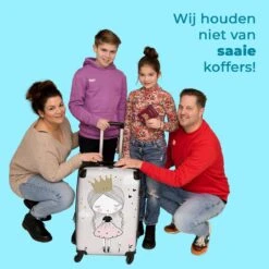 NoBoringSuitcases.com® Koffer Groot - Prinses - Bloemen - Kroon - Meisje - Sterren - Trolley Koffer Met TSA-slot - Met Wielen - 90 Liter - Reiskoffer - 66 Cm -Bagageopslag 1200x1200 1053