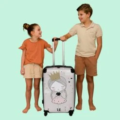 NoBoringSuitcases.com® Koffer Groot - Prinses - Bloemen - Kroon - Meisje - Sterren - Trolley Koffer Met TSA-slot - Met Wielen - 90 Liter - Reiskoffer - 66 Cm -Bagageopslag 1200x1200 1055