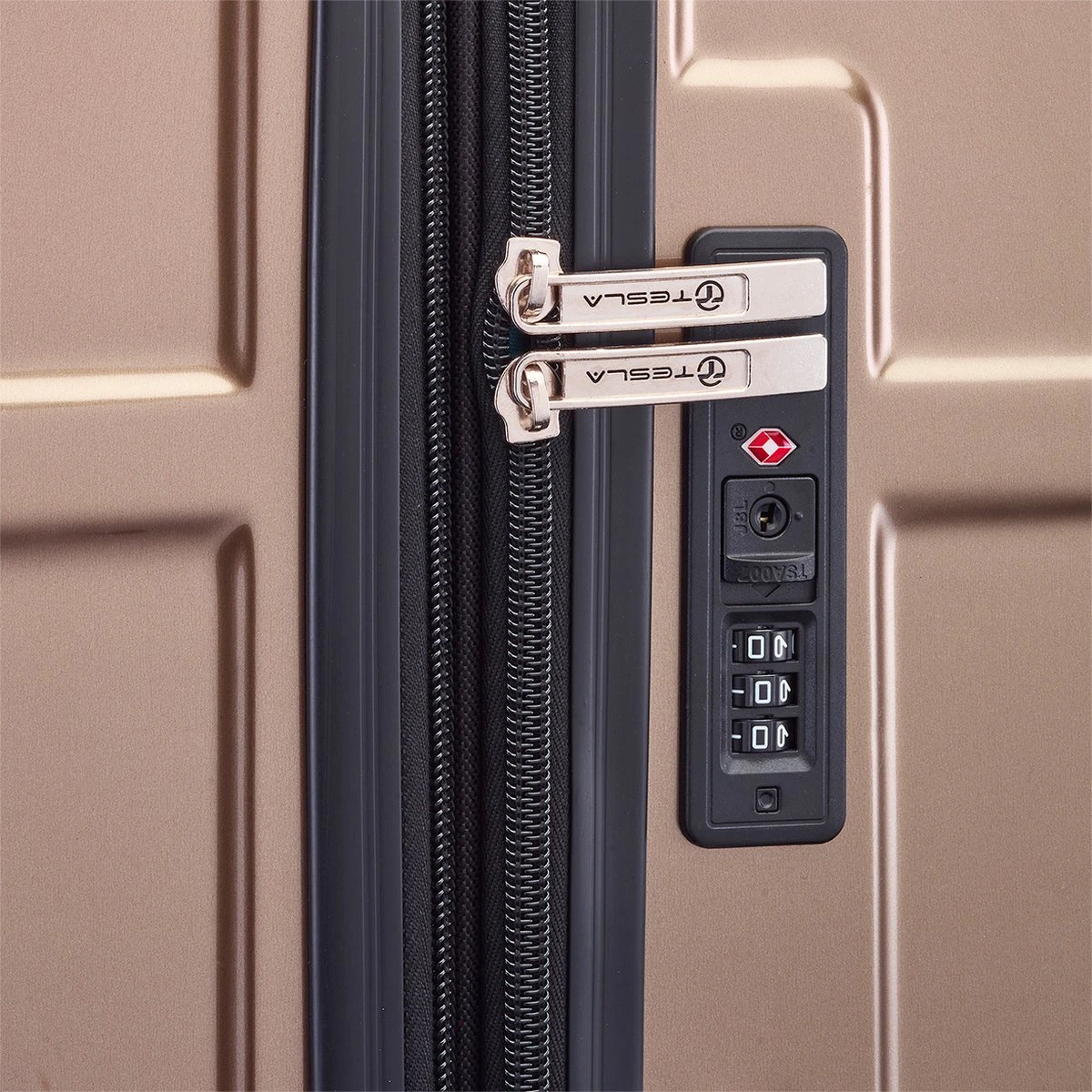 Tesla PC - Reiskoffer - 65 Cm - 4 Wielen - Goud 7 Tesla PC - Reiskoffer - 65 Cm - 4 Wielen - Goud - Afbeelding 5