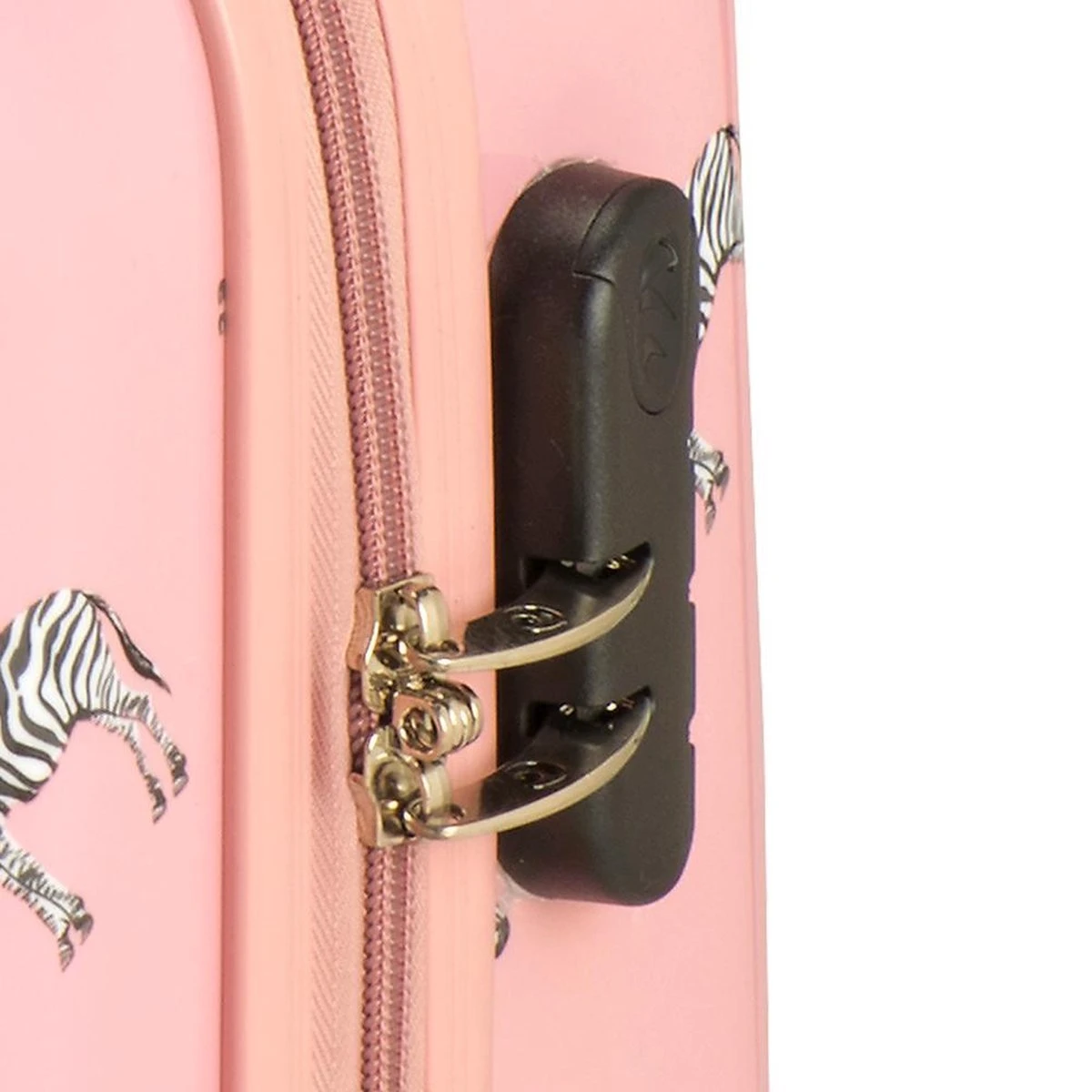 Princess Traveller Trendy Animal Collection - Handbagage Koffer - Zebra - Roze - 56cm 6 Princess Traveller Trendy Animal Collection - Handbagage Koffer - Zebra - Roze - 56cm - Afbeelding 4