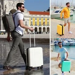 CabinMax Velocity Handbagage Koffer - Uitbreidbaar Trolley 44L - Harde Reiskoffer - 55x40x20/25 Cm - Lichtgewicht - Groot Capaciteit - Zwart -Bagageopslag 1200x1200 1090