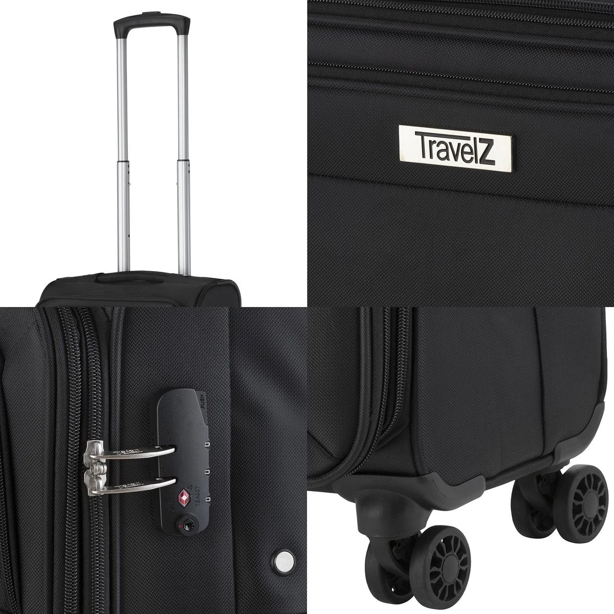 Travelz Softspinner TSA Reiskoffer 67cm - Zachte Reiskoffer Met Expander - Zwart 7 Travelz Softspinner TSA Reiskoffer 67cm - Zachte Reiskoffer Met Expander - Zwart - Afbeelding 5