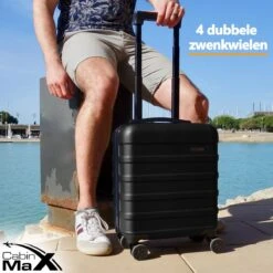 CabinMax Handbagage Koffer - Trolley 30L - Harde Reiskoffer - 45x36x20cm - Lichtgewicht - Groot Capaciteit - Zwart -Bagageopslag 1200x1200 118