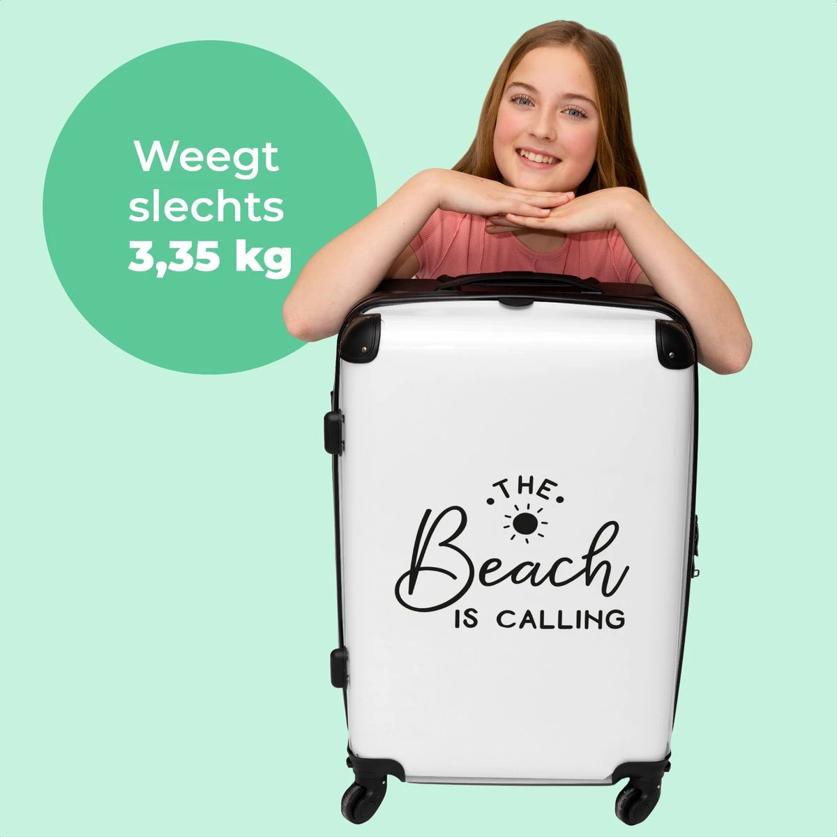 NoBoringSuitcases.com® Koffer Groot - Tekst - Strand - The Beach Is Calling - Zwart Wit - Vakantie - Trolley Koffer Met TSA-slot - Met Wielen - 90 Liter - Reiskoffer - 66 Cm 4 NoBoringSuitcases.com® Koffer Groot - Tekst - Strand - The Beach Is Calling - Zwart Wit - Vakantie - Trolley Koffer Met TSA-slot - Met Wielen - 90 Liter - Reiskoffer - 66 Cm - Afbeelding 2