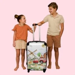 NoBoringSuitcases.com® Koffer Groot - Boerderij - Dieren - Trekker - Jongens - Trolley Koffer Met TSA-slot - Met Wielen - 90 Liter - Reiskoffer - 66 Cm -Bagageopslag 1200x1200 1258