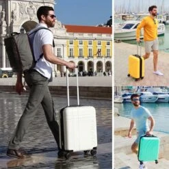 CabinMax Velocity Handbagage Koffer - Uitbreidbaar Trolley 44L - Harde Reiskoffer - 55x40x20/25 Cm - Lichtgewicht - Groot Capaciteit - Geel -Bagageopslag 1200x1200 1338