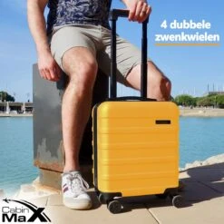 CabinMax Handbagage Koffer - Trolley 30L - Harde Reiskoffer - 45x36x20cm - Lichtgewicht - Groot Capaciteit - Geel -Bagageopslag 1200x1200 136