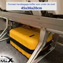CabinMax Handbagage Koffer - Trolley 30L - Harde Reiskoffer - 45x36x20cm - Lichtgewicht - Groot Capaciteit - Geel -Bagageopslag 1200x1200 140