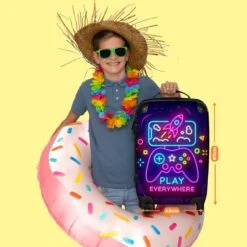 NoBoringSuitcases.com® Koffer Groot - Gaming - Console - Neon - Jongens - Trolley Koffer Met TSA-slot - Met Wielen - 90 Liter - Reiskoffer - 66 Cm -Bagageopslag 1200x1200 1474