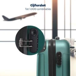 TRVLMORE Koffer - Handbagage - 54x36x20cm - 38L - Donkergroen -Bagageopslag 1200x1200 149