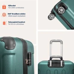 TRVLMORE Koffer - Handbagage - 54x36x20cm - 38L - Donkergroen -Bagageopslag 1200x1200 156