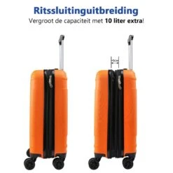 CabinMax Velocity Handbagage Koffer - Uitbreidbaar Trolley 44L - Harde Reiskoffer - 55x40x20/25 Cm - Lichtgewicht - Groot Capaciteit - Oranje -Bagageopslag 1200x1200 1560