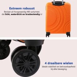 CabinMax Velocity Handbagage Koffer - Uitbreidbaar Trolley 44L - Harde Reiskoffer - 55x40x20/25 Cm - Lichtgewicht - Groot Capaciteit - Oranje -Bagageopslag 1200x1200 1561