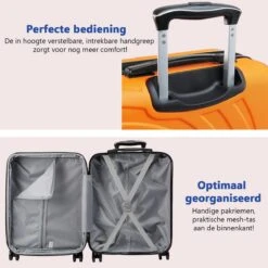 CabinMax Velocity Handbagage Koffer - Uitbreidbaar Trolley 44L - Harde Reiskoffer - 55x40x20/25 Cm - Lichtgewicht - Groot Capaciteit - Oranje -Bagageopslag 1200x1200 1562