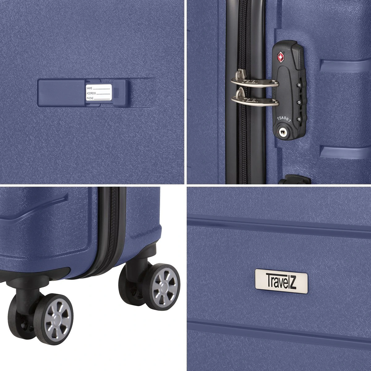 TravelZ Big Bars Reiskoffer 68 Cm Met Dubbele Wielen - Trolley Koffer Met TSA-slot - Blauw 8 TravelZ Big Bars Reiskoffer 68 Cm Met Dubbele Wielen - Trolley Koffer Met TSA-slot - Blauw - Afbeelding 6