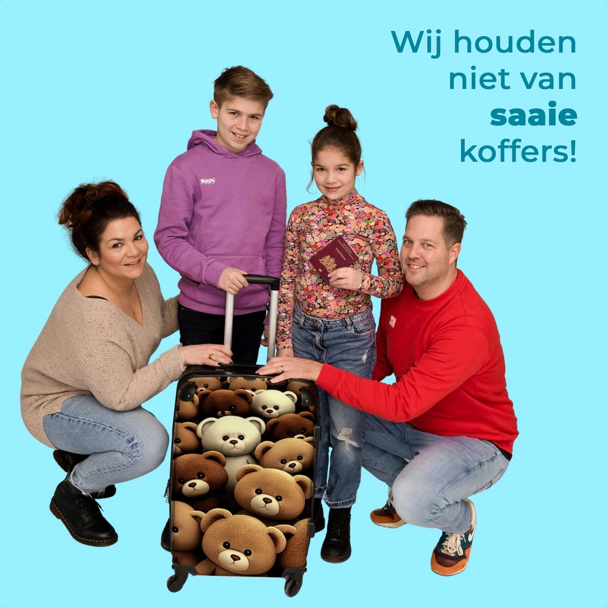 NoBoringSuitcases.com® Koffer Groot - Teddybeer - Knuffel - Bruin - Beer - Trolley Koffer Met TSA-slot - Met Wielen - 90 Liter - Reiskoffer - 66 Cm 7 NoBoringSuitcases.com® Koffer Groot - Teddybeer - Knuffel - Bruin - Beer - Trolley Koffer Met TSA-slot - Met Wielen - 90 Liter - Reiskoffer - 66 Cm - Afbeelding 5
