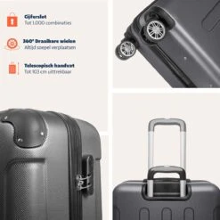 TRVLMORE Kofferset - 3 Delig - 38L (handbagage) + 70L + 110L - Donkergrijs -Bagageopslag 1200x1200 1833