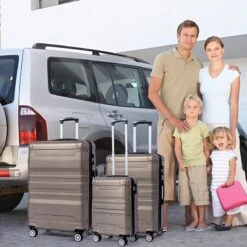 Merax 3-delig Kofferset Met TSA Slot - Trolleyset ABS 40L, 70L & 110 Liter - Goud -Bagageopslag 1200x1200 1846