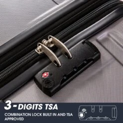 Merax 3-delig Kofferset Met TSA Slot - Trolleyset ABS 40L, 70L & 110 Liter - Grijs -Bagageopslag 1200x1200 1906