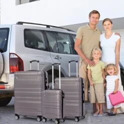 Merax 3-delig Kofferset Met TSA Slot - Trolleyset ABS 40L, 70L & 110 Liter - Grijs -Bagageopslag 1200x1200 1908