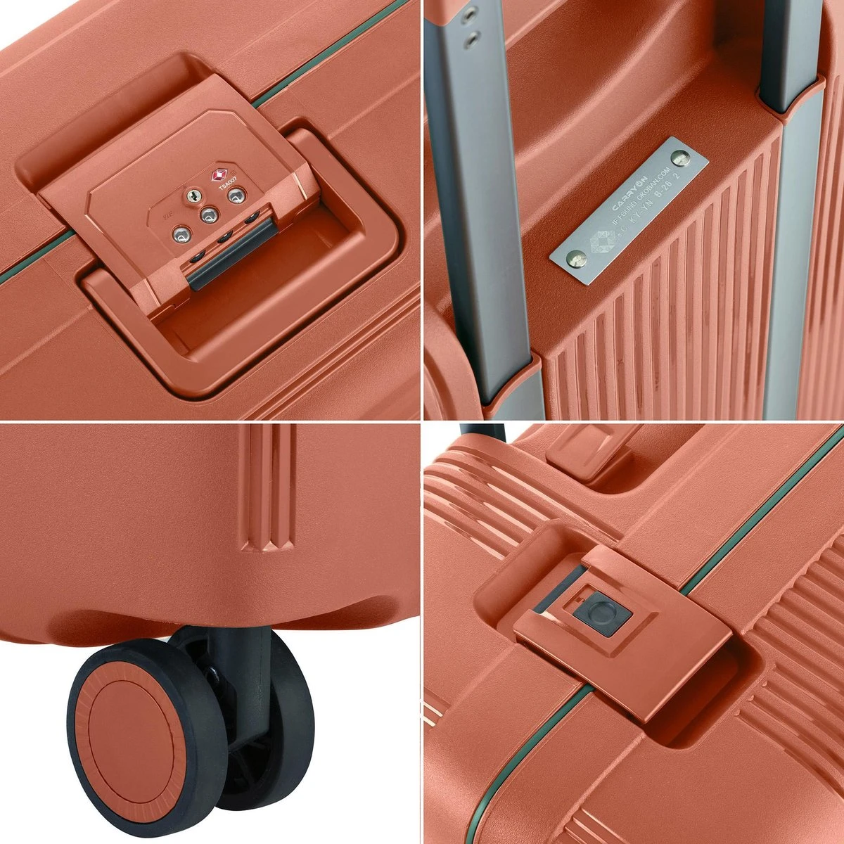 CarryOn Protector Luxe 3-delige Kofferset - Trolleyset Met TSA-kliksloten - Terra 6 CarryOn Protector Luxe 3-delige Kofferset - Trolleyset Met TSA-kliksloten - Terra - Afbeelding 4