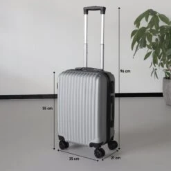 Handbagage Koffer 55cm Zilver 4 Wielen Trolley Met Pin Slot -Bagageopslag 1200x1200 288