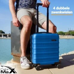 CabinMax Handbagage Koffer - Trolley 30L - Harde Reiskoffer - 45x36x20cm - Lichtgewicht - Groot Capaciteit - Aegean Blue -Bagageopslag 1200x1200 293