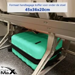 CabinMax Handbagage Koffer - Trolley 30L - Harde Reiskoffer - 45x36x20cm - Lichtgewicht - Groot Capaciteit - Mint Green -Bagageopslag 1200x1200 343