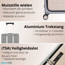 Asyam Units- Handbagage- Invouwbaar- Koffer- Koffer 38L- Spinner Wielen- TSA Slot- Lichtgewicht- Khaki -Bagageopslag 1200x1200 375
