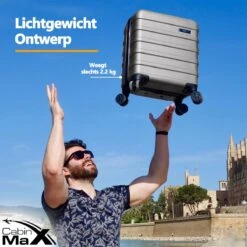 CabinMax Handbagage Koffer - Trolley 30L - Harde Reiskoffer - 45x36x20cm - Lichtgewicht - Groot Capaciteit - Steel Grey -Bagageopslag 1200x1200 51