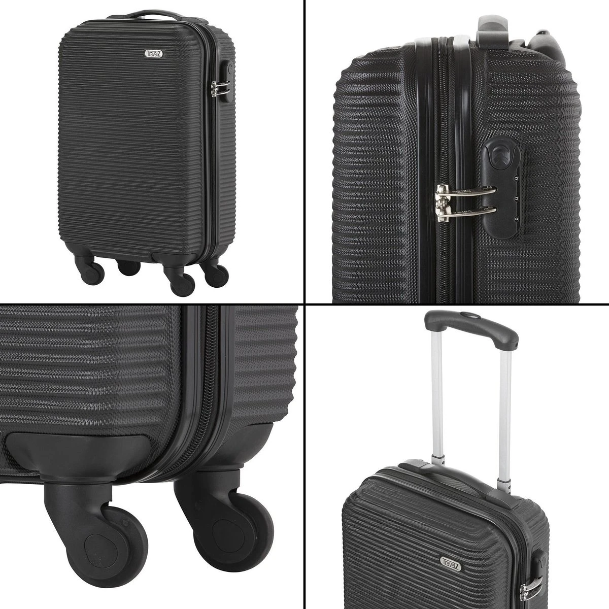 TravelZ Horizon Handbagagekoffer - 54cm Handbagage Trolley Met Gevoerde Binnenkant - Zwart 6 TravelZ Horizon Handbagagekoffer - 54cm Handbagage Trolley Met Gevoerde Binnenkant - Zwart - Afbeelding 4
